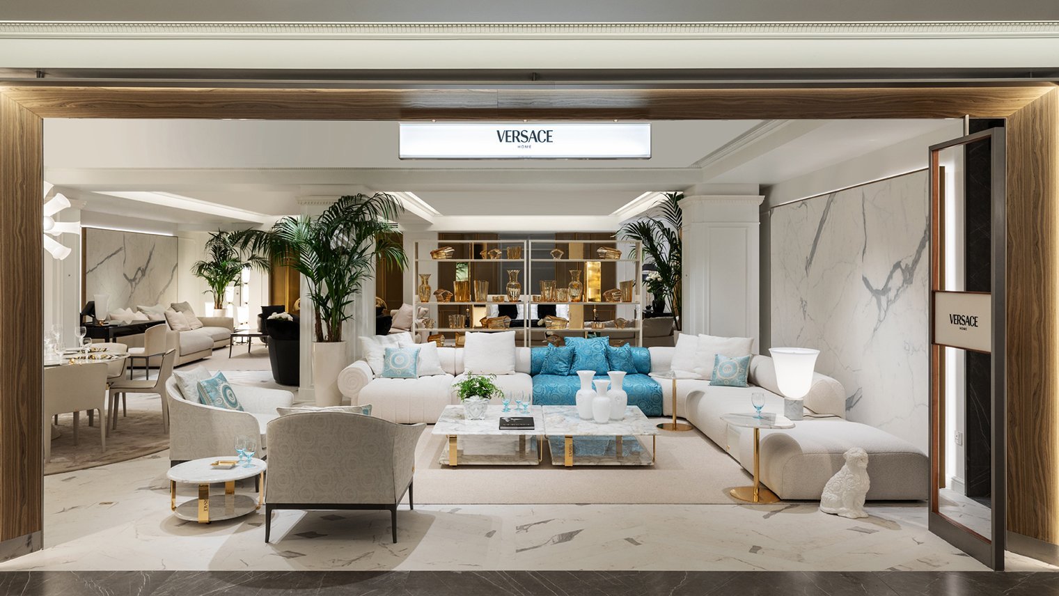 Versace Home opens a new corner within the Harrods luxury department store on Brompton Road, London