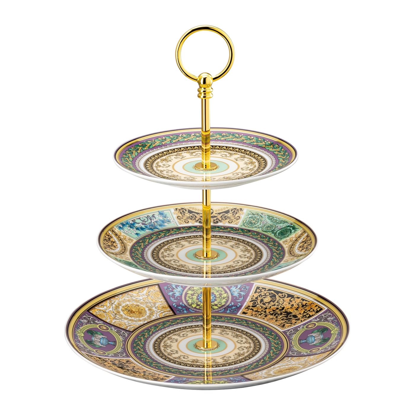 Versace Rosenthal Barocco Mosaic etagere 3 tiers