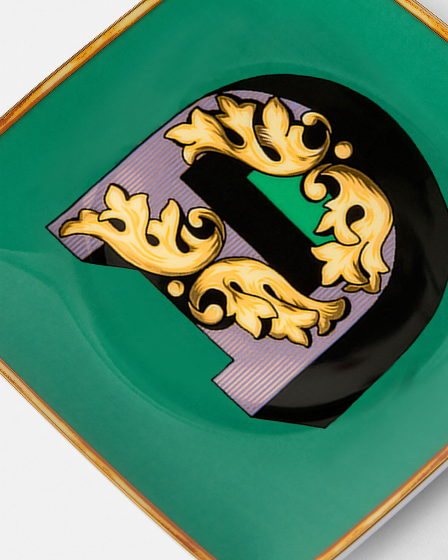 Versace Alphabet Square Plate 'D' 11,5 cm