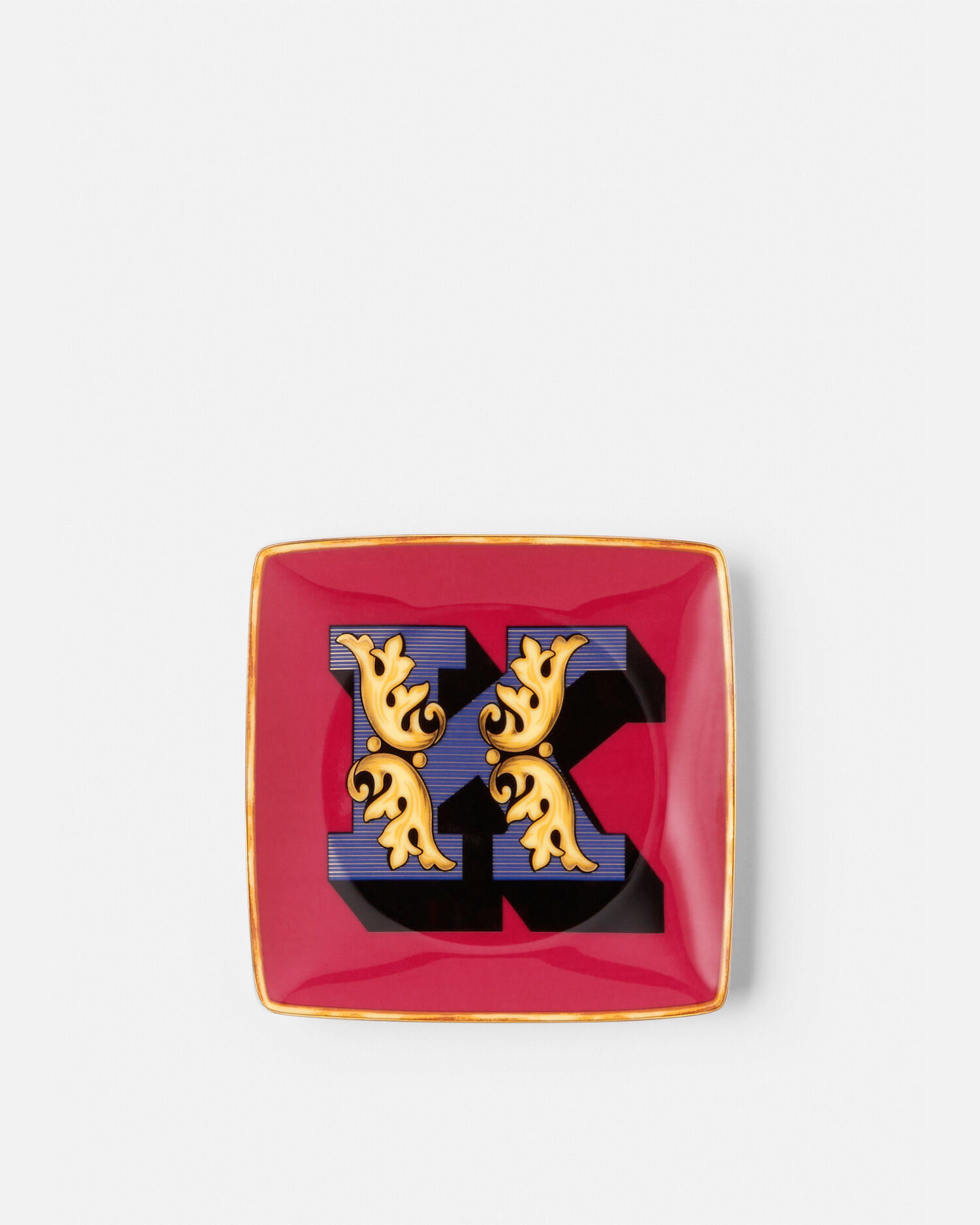 Versace Alphabet K Square Plate 12cm