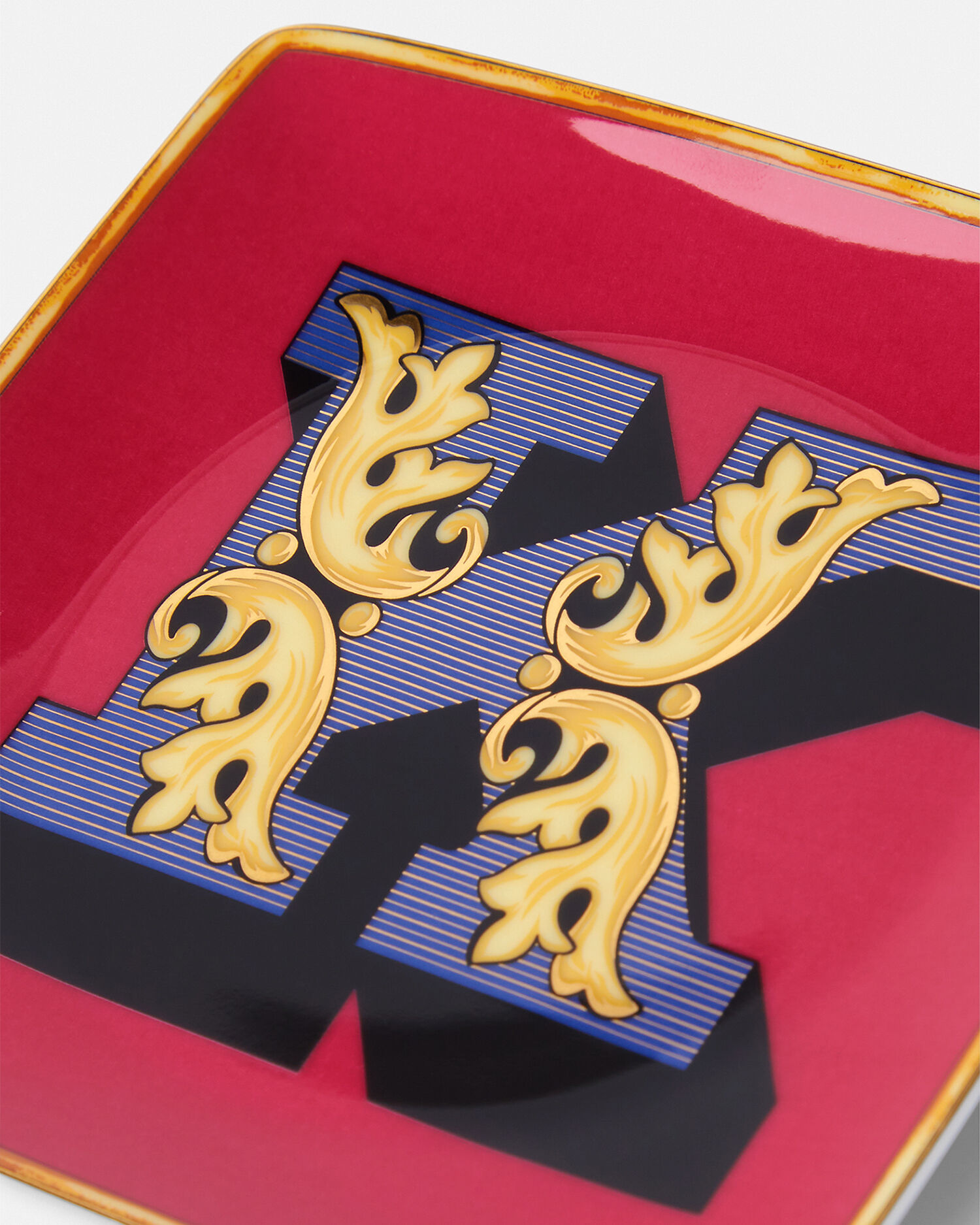 Versace Alphabet K Square Plate 12cm