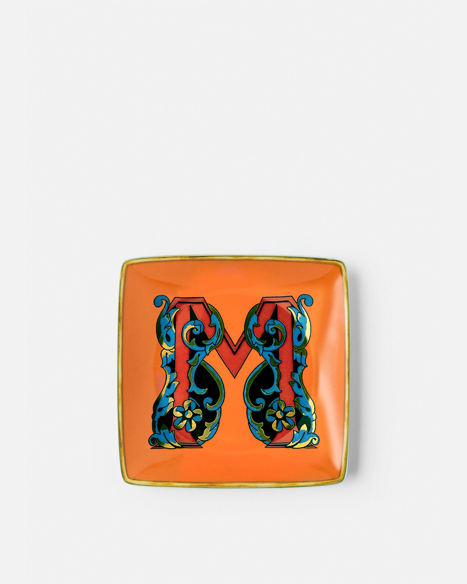 Versace Alphabet Square Plate 'M' 11,5 cm