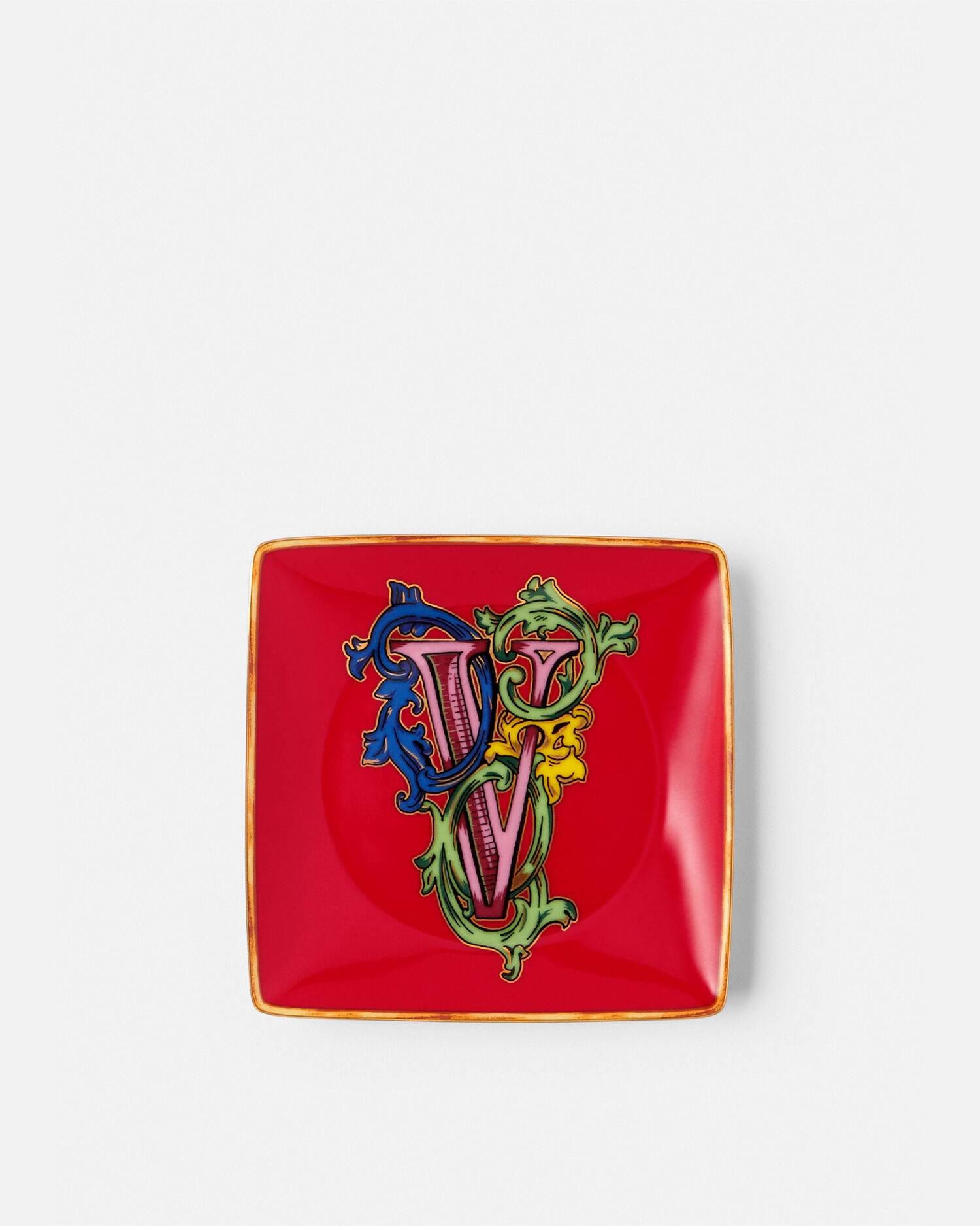 Versace Alphabet V Square Plate 12 cm