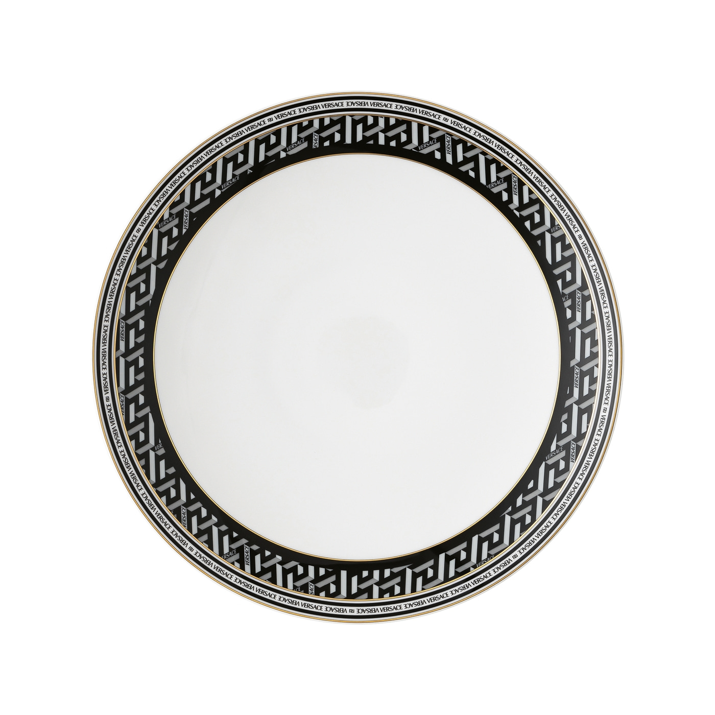 Versace Rosenthal La Greca Signature black gourmet plate