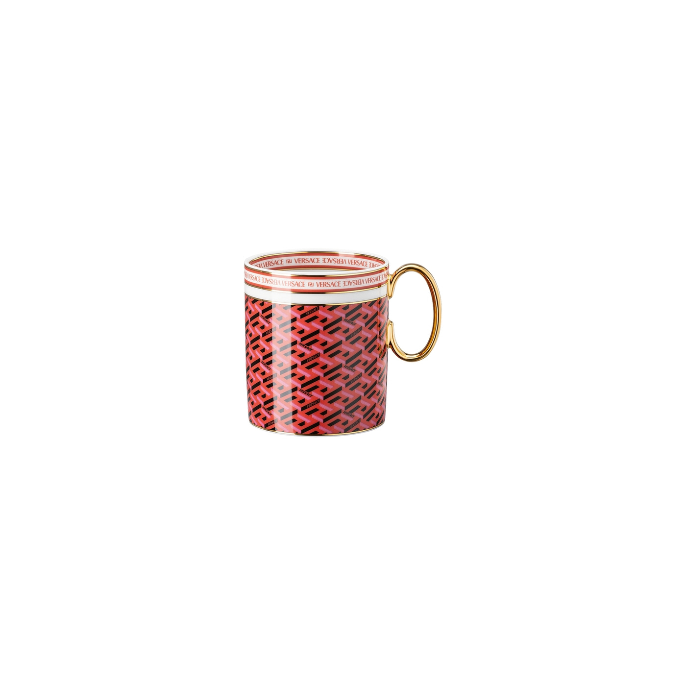 La Greca Signature red mug with handle