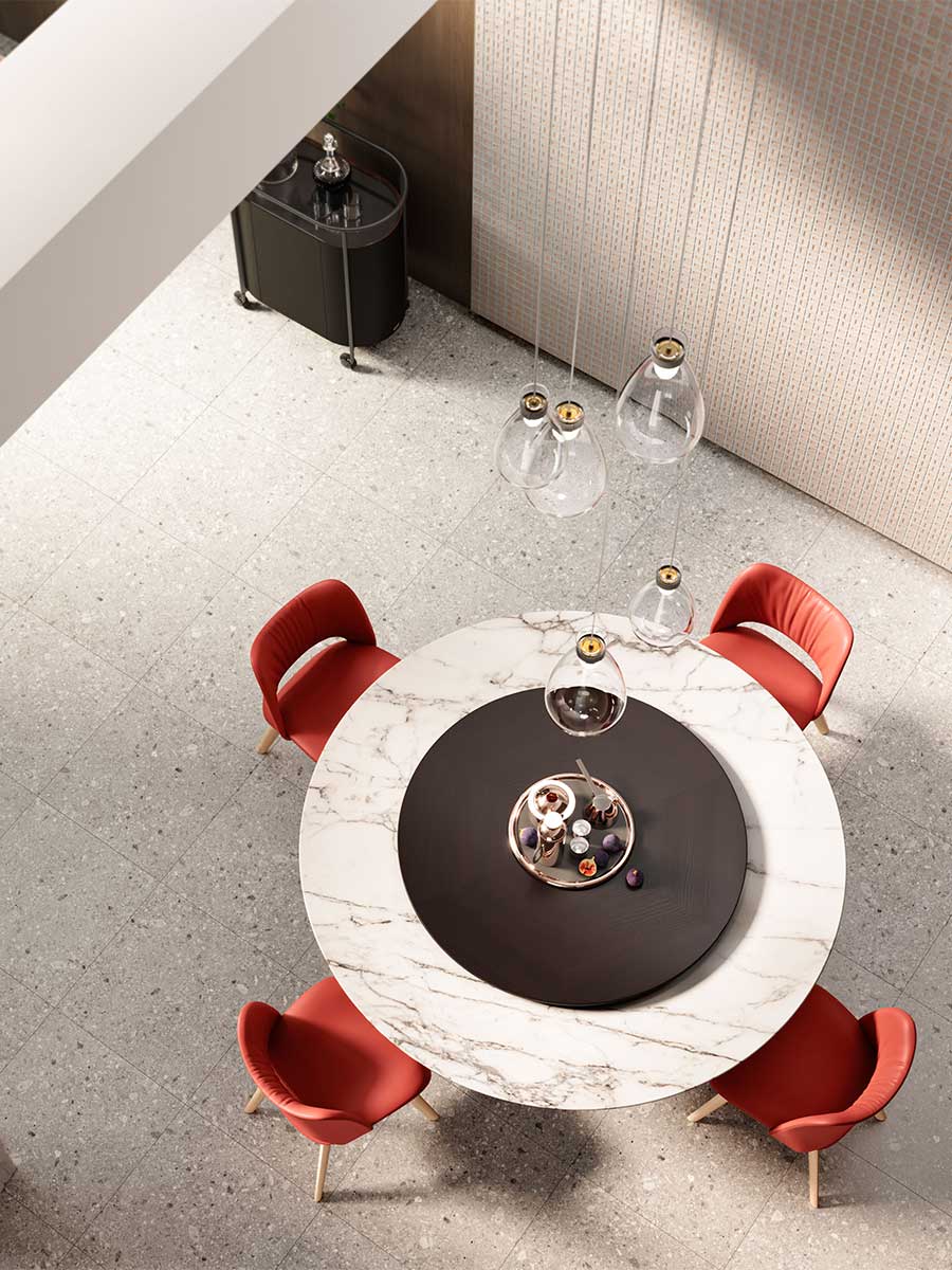 Mesa Due | Table with Lazy Susan