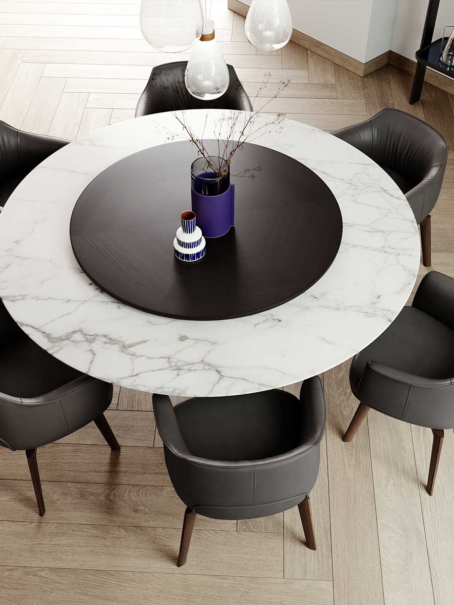 Mesa Due | Table with Lazy Susan