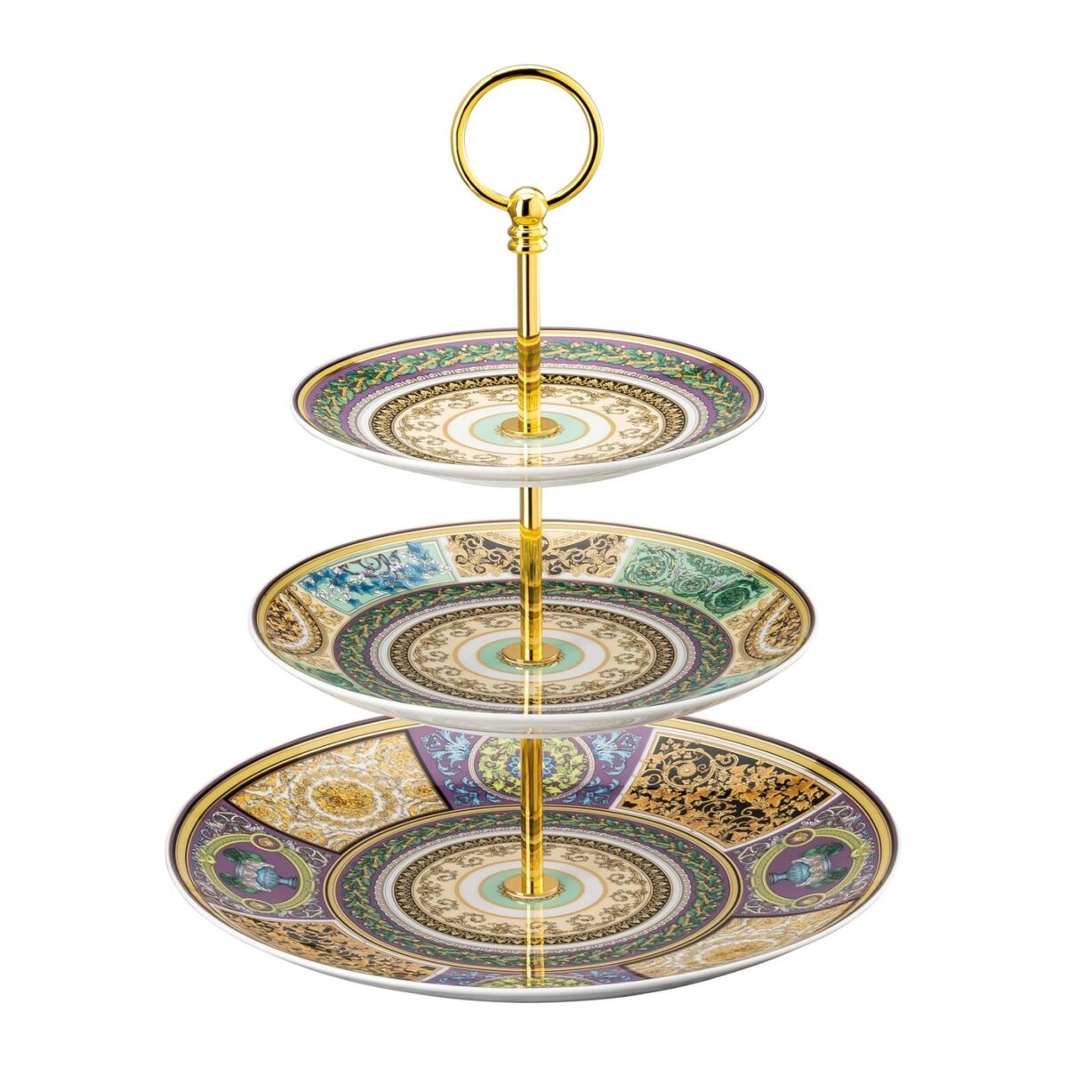 Versace Rosenthal Barocco Mosaic etagere 3 tiers