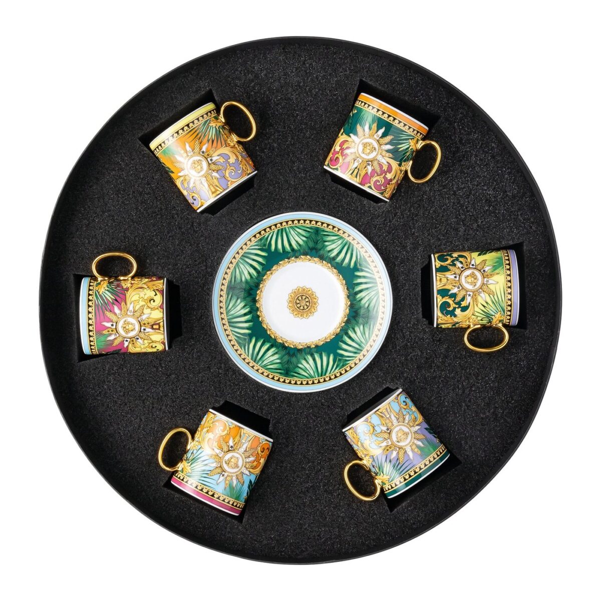 Versace Rosenthal Jungle Animalier Set with 6 tea cups & saucers