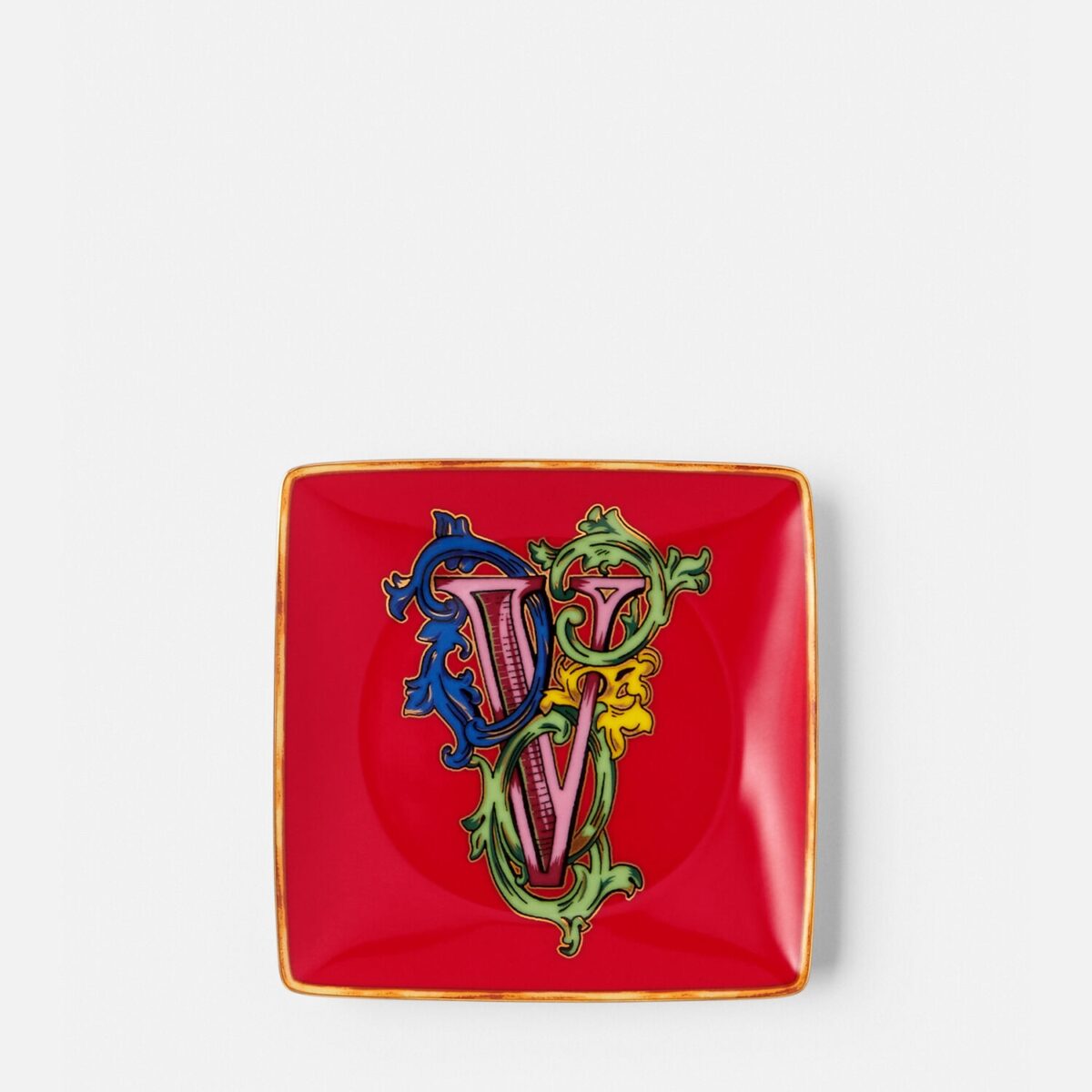 Versace Alphabet V Square Plate 12 cm - Living