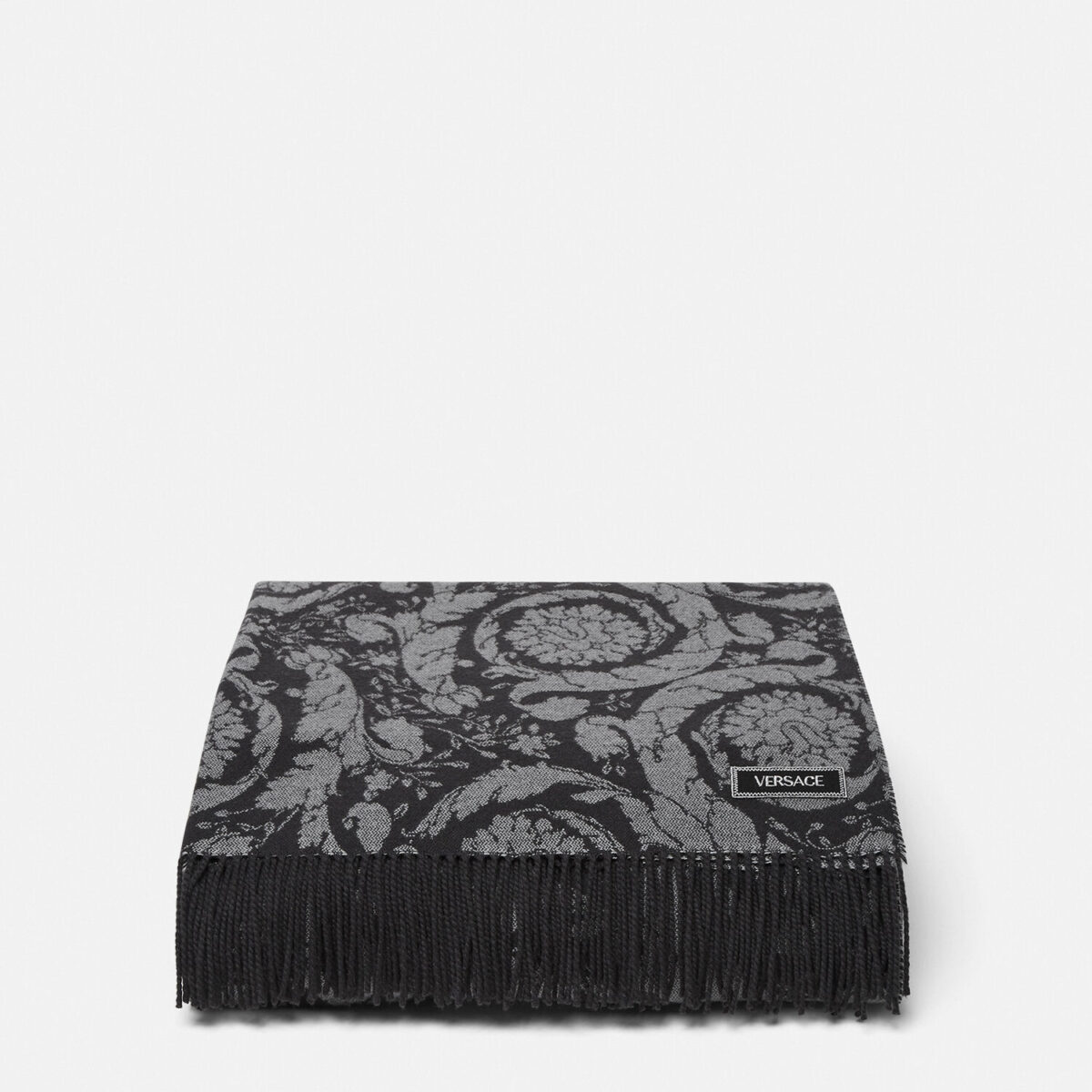 Barocco Cashmere Fringed Blanket - Textiles