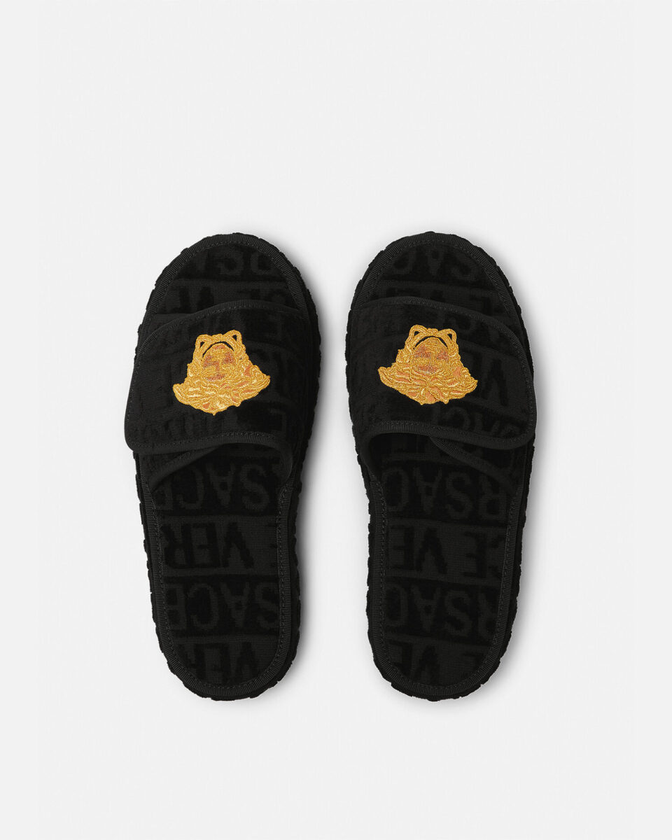 Versace Allover Slippers - Textiles