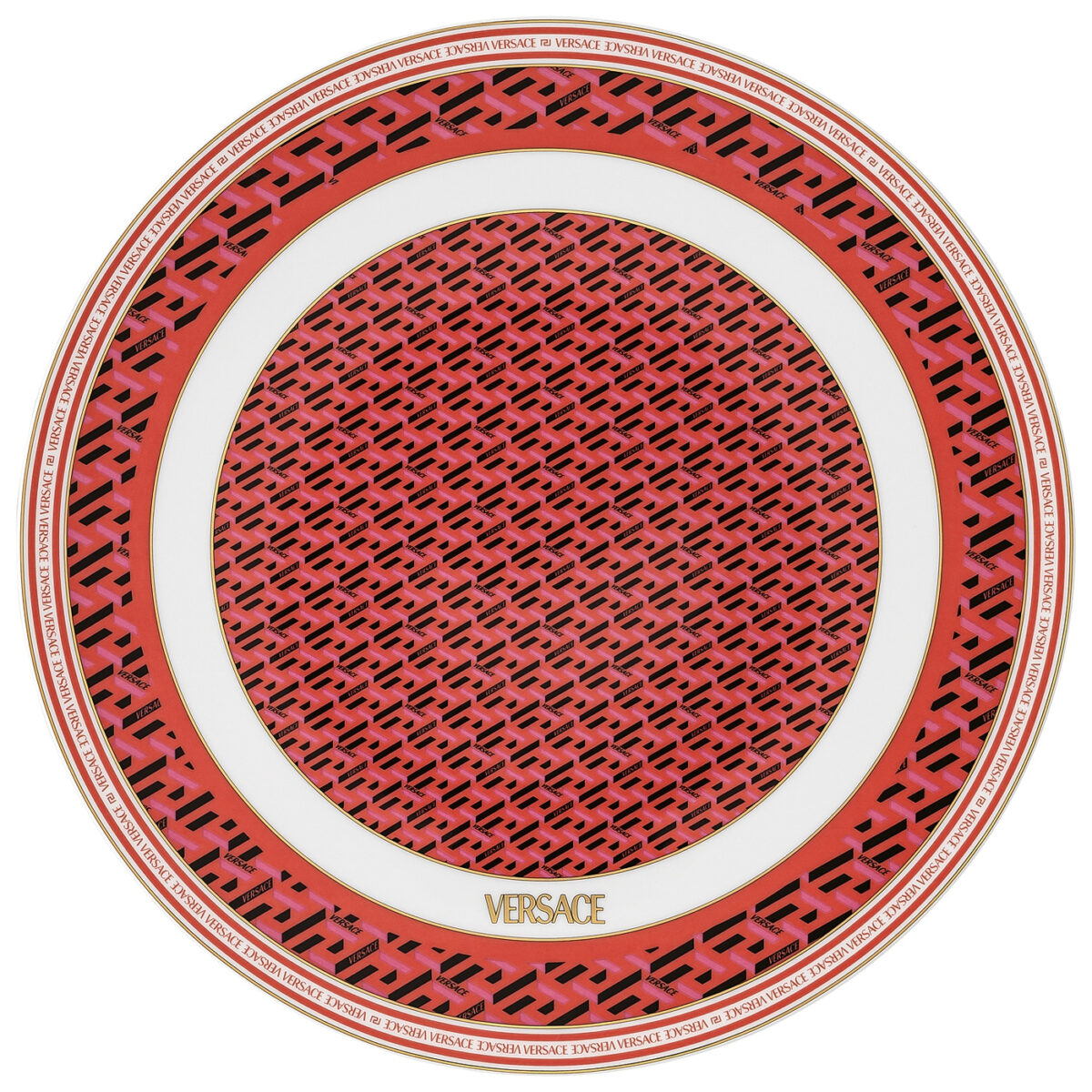 Versace Rosenthal La Greca Signature red service plate