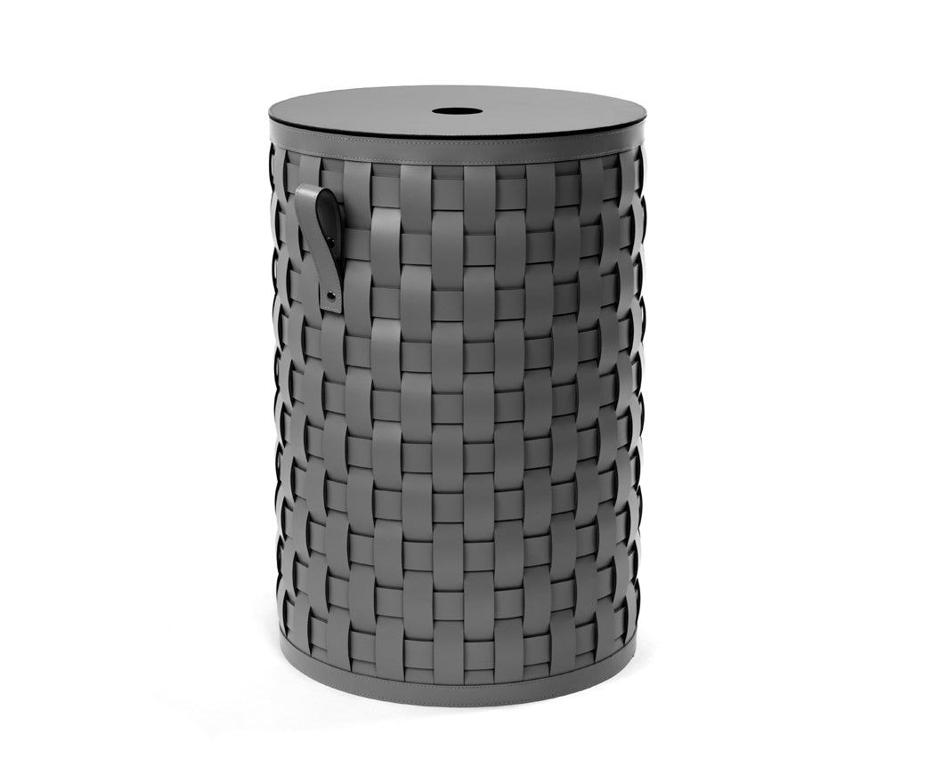 Demetra Tall Round Basket with Flat Lid - Bathroom Dècor|Laundry Baskets