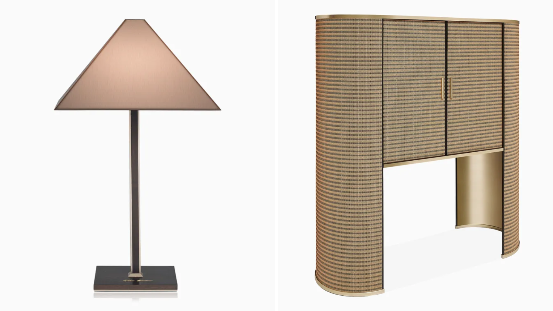 LOGO Table Lamp and ROYAL Bar Cabinet. Images: Armani / Casa